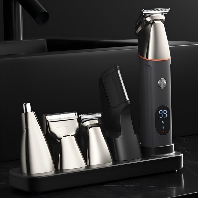 Men'S Grooming Nose Hair Trimmer - 5‑in‑1 Men’s Grooming Kit: Shaver, Hair