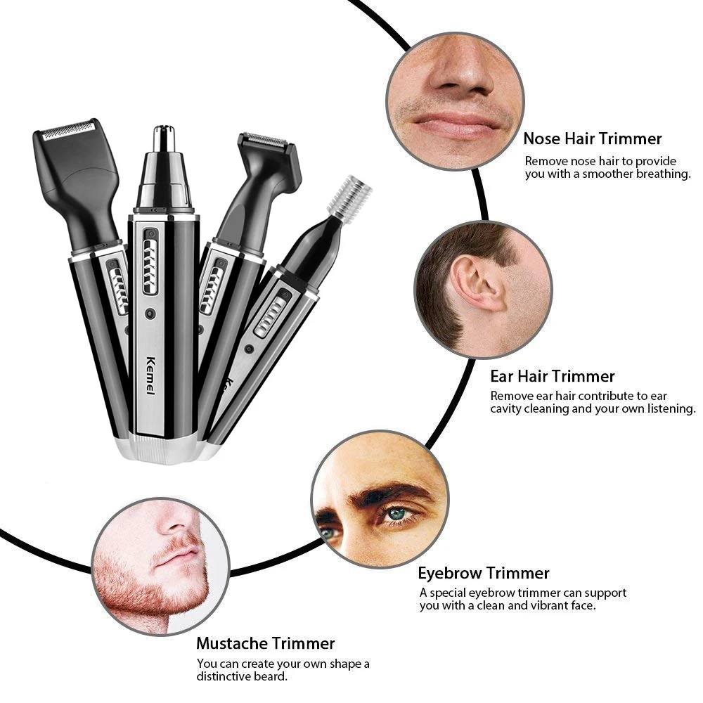Kemei 4 in 1 trimmer for men E - đánh giá và giá Men'S Grooming Electric Trimmer