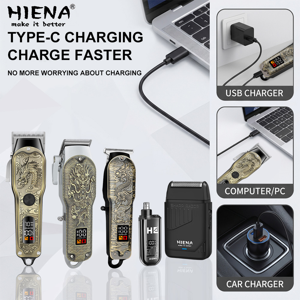 HIENA 5pcs Professional Hair C - đánh giá và giá Men'S Grooming Electric Trimmer