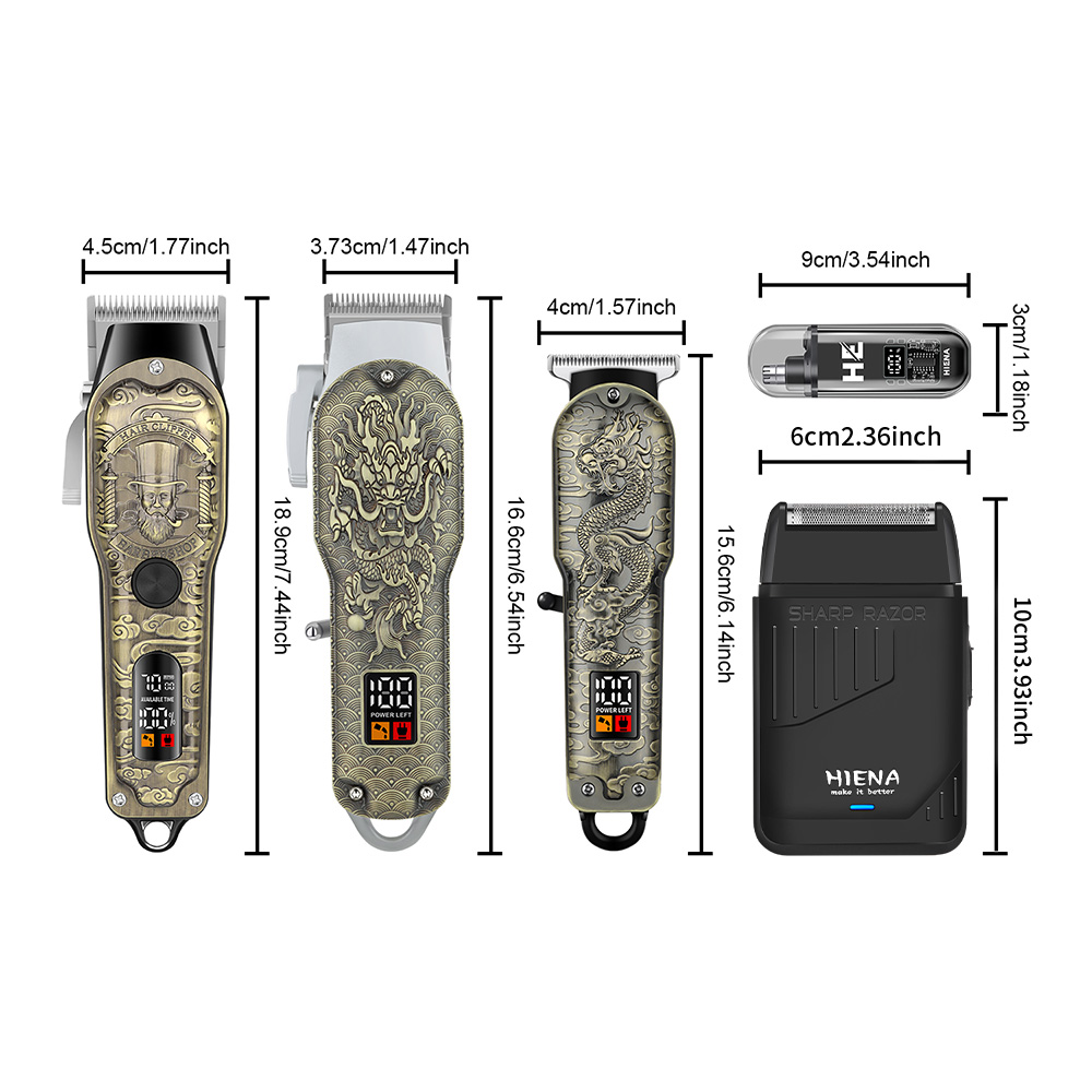 HIENA 5pcs Professional Hair C - đánh giá và giá Men'S Grooming Electric Trimmer