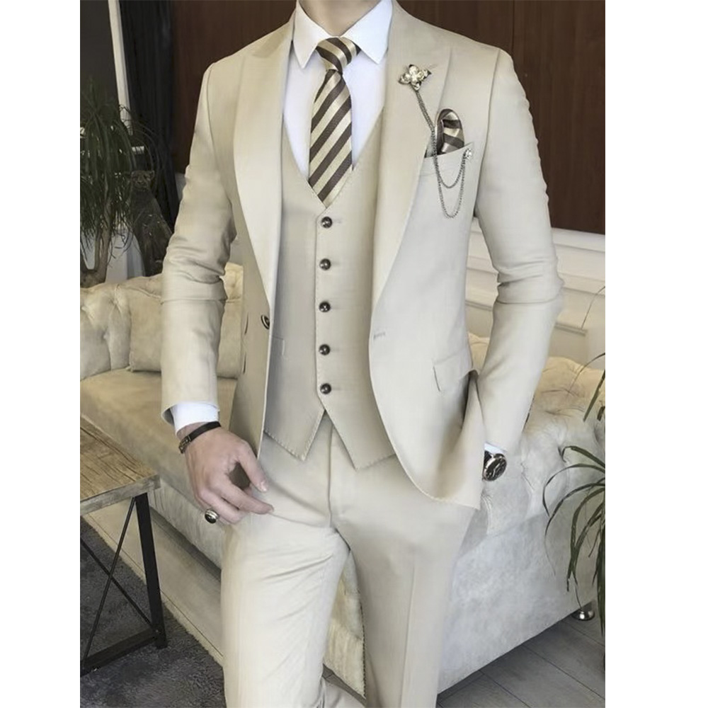 Beige Full Men Suit Set Weddin - đánh giá và giá Men'S Grooming Brands